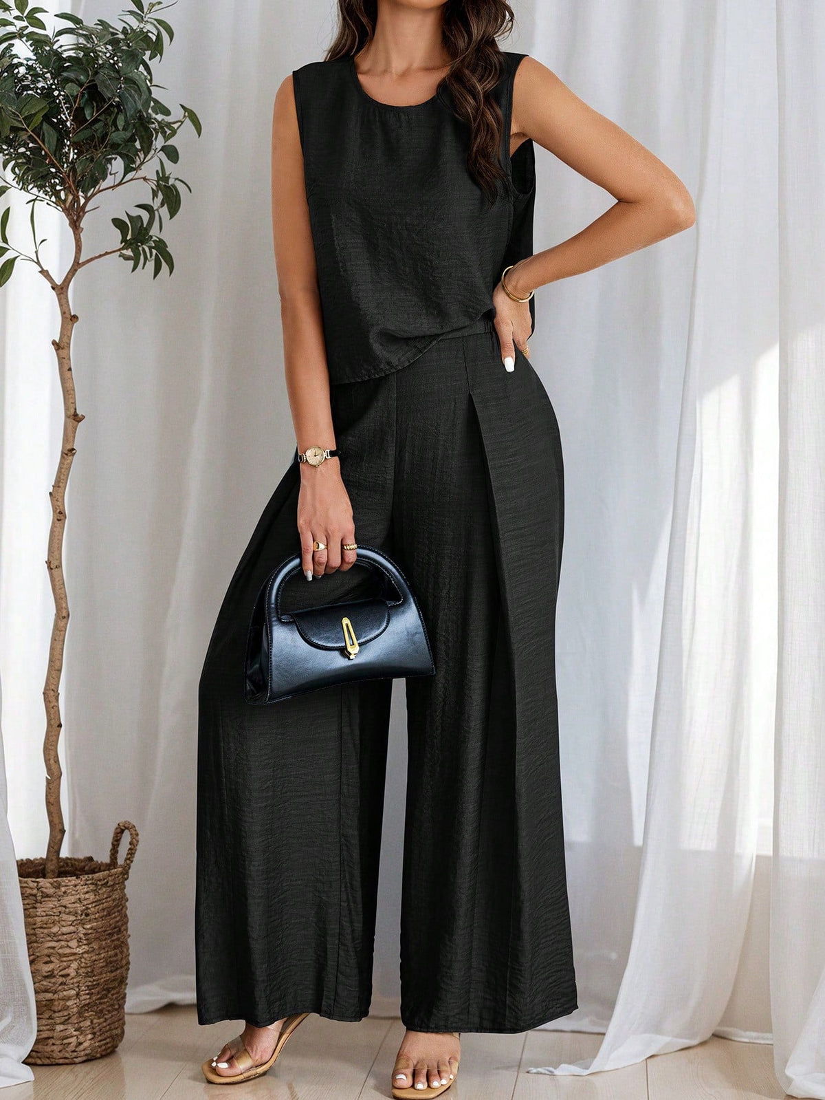 Conjunto de Linho com Regata e Calça Longa