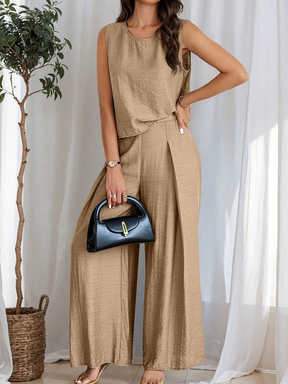 Conjunto de Linho com Regata e Calça Longa