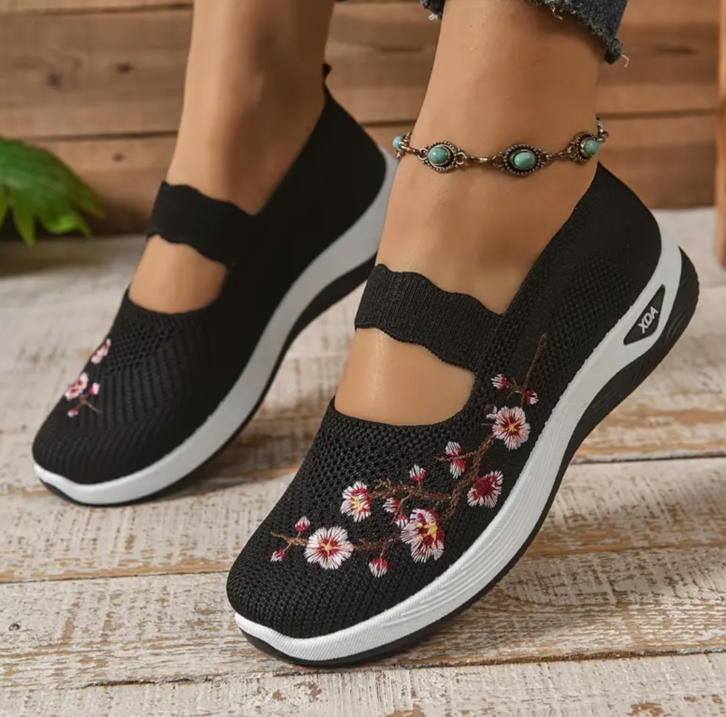Tênis Ortopédico Comfort Floral + Palmilha Grátis