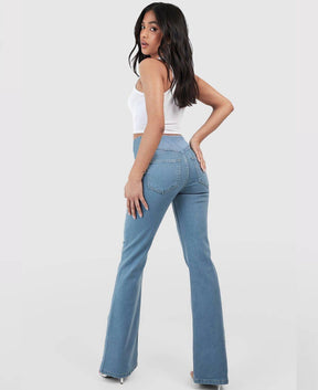 Calça Jeans de Cintura Alta Cruzada (Pague 1 leve 2)