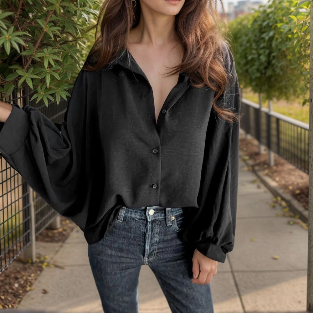 [COMPRE 1 E LEVE 2] Camisa Letizia - em Viscose com Toque Sedoso e Mangas Morcego